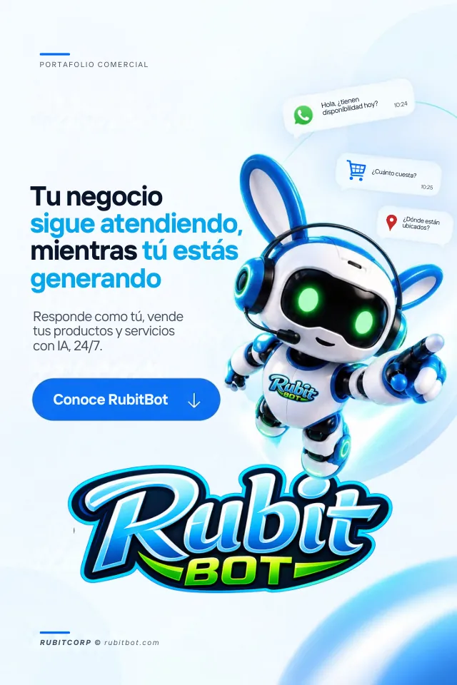 Portada del portafolio comercial de RubitBot